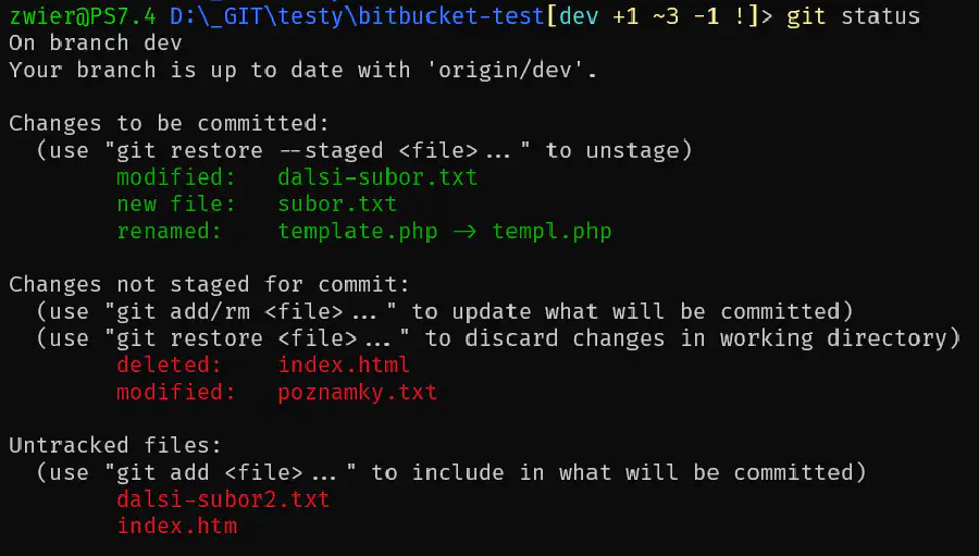 git status